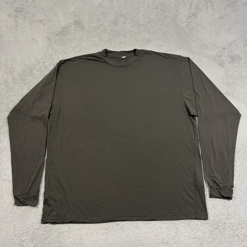 Gnuhr Shirt Mens Size 5 Merino Wool Nylon Long Sleeve Mock Neck